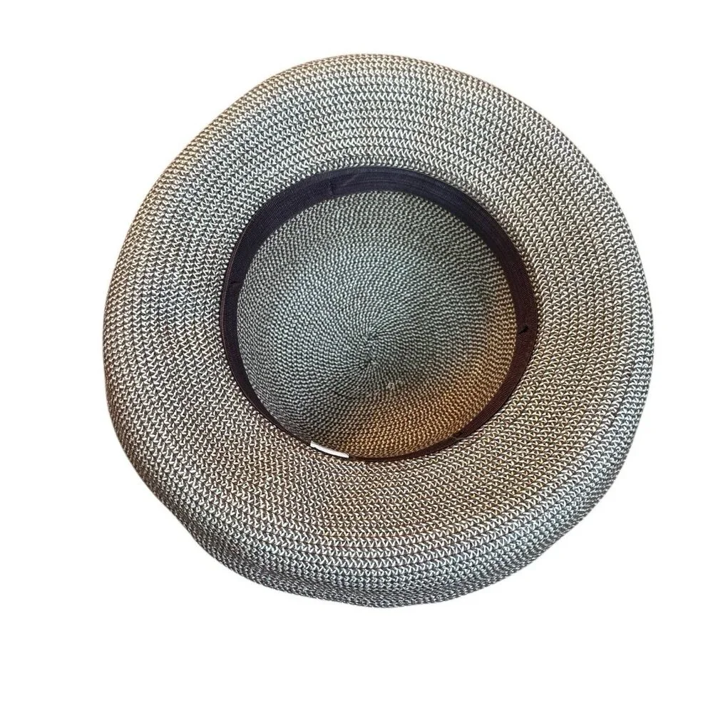 Vintage‎ Womens Woven Sun Hat Brown Wide Brimmed Brown Natural Tone Boho OSFM